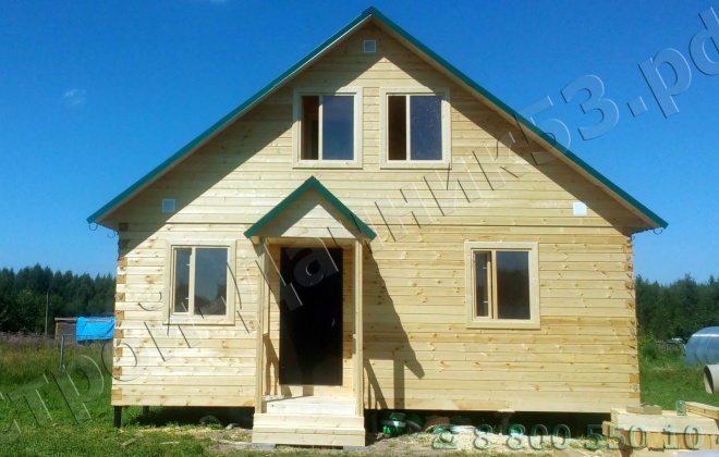3 Брусовые дома 8×8 и 6×8 м, Тверская область, Бельский район, деревня Петрушино (5)